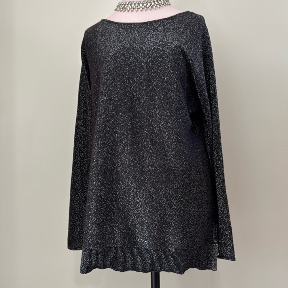 Michael Kors sweater in black with silver threading throughout size large